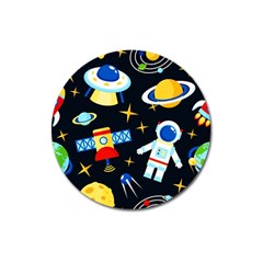 Space Seamless Pattern Magnet 3  (round)