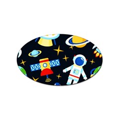 Space Seamless Pattern Sticker Oval (10 Pack)