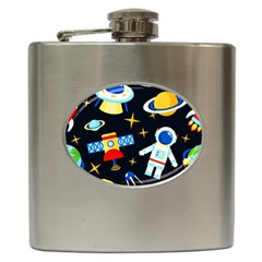 Space Seamless Pattern Hip Flask (6 Oz)