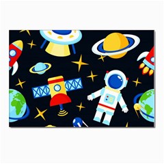 Space Seamless Pattern Postcard 4 x 6  (pkg Of 10) by Wav3s