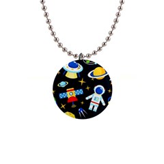 Space Seamless Pattern 1  Button Necklace