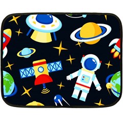 Space Seamless Pattern Fleece Blanket (mini) by Wav3s