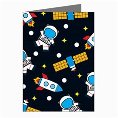 Seamless-adventure-space-vector-pattern-background Greeting Cards (pkg Of 8) by Wav3s