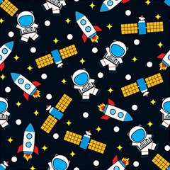 Seamless-adventure-space-vector-pattern-background Play Mat (square) by Wav3s