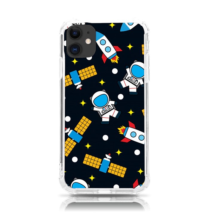 Seamless-adventure-space-vector-pattern-background iPhone 11 TPU UV Print Case