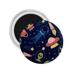 Seamless-pattern-with-funny-aliens-cat-galaxy 2 25  Magnets by Wav3s