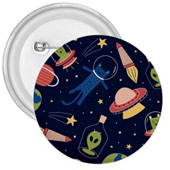 Seamless-pattern-with-funny-aliens-cat-galaxy 3  Buttons by Wav3s