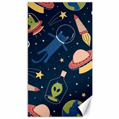 Seamless-pattern-with-funny-aliens-cat-galaxy Canvas 40  X 72  by Wav3s