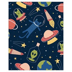 Seamless-pattern-with-funny-aliens-cat-galaxy Drawstring Bag (small) by Wav3s