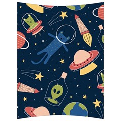 Seamless-pattern-with-funny-aliens-cat-galaxy Back Support Cushion by Wav3s