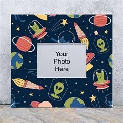 Seamless-pattern-with-funny-aliens-cat-galaxy White Wall Photo Frame 5  X 7  by Wav3s