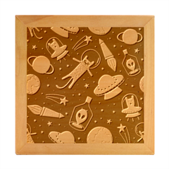 Seamless-pattern-with-funny-aliens-cat-galaxy Wood Photo Frame Cube