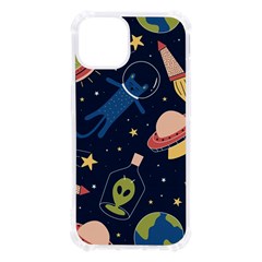 Seamless-pattern-with-funny-aliens-cat-galaxy Iphone 13 Tpu Uv Print Case by Wav3s