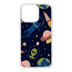 Seamless-pattern-with-funny-aliens-cat-galaxy Iphone 13 Pro Tpu Uv Print Case