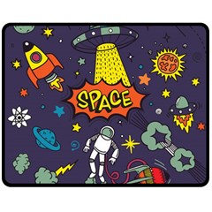 Vector Flat Space Design Background With Text Two Sides Fleece Blanket (medium) by Wav3s