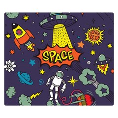 Vector Flat Space Design Background With Text Two Sides Premium Plush Fleece Blanket (small)