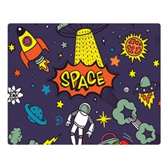 Vector Flat Space Design Background With Text Two Sides Premium Plush Fleece Blanket (large)