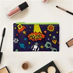 Vector Flat Space Design Background With Text Cosmetic Bag (XS) Front