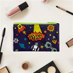 Vector Flat Space Design Background With Text Cosmetic Bag (XS) Back