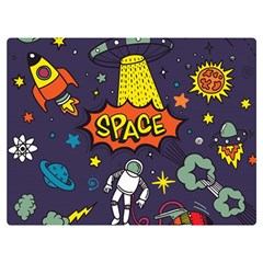 Vector Flat Space Design Background With Text Two Sides Premium Plush Fleece Blanket (extra Small) by Wav3s