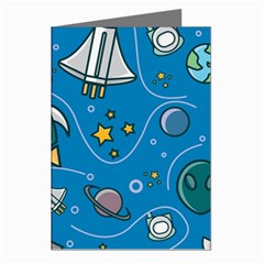 About-space-seamless-pattern Greeting Cards (pkg Of 8) by Wav3s