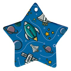 About-space-seamless-pattern Star Ornament (two Sides)