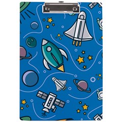 About-space-seamless-pattern A4 Acrylic Clipboard by Wav3s