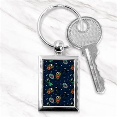 Monster-alien-pattern-seamless-background Key Chain (rectangle)