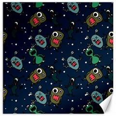 Monster-alien-pattern-seamless-background Canvas 16  X 16  by Wav3s