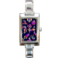 Space-patterns Rectangle Italian Charm Watch