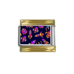 Space-patterns Gold Trim Italian Charm (9mm)