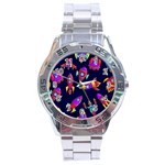 Space-patterns Stainless Steel Analogue Watch Front