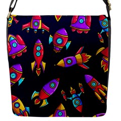 Space-patterns Flap Closure Messenger Bag (s) by Wav3s