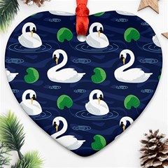 Swan-pattern-elegant-design Ornament (heart)