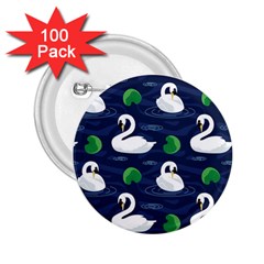 Swan-pattern-elegant-design 2 25  Buttons (100 Pack)  by Wav3s