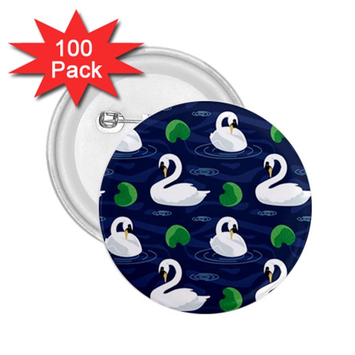 Swan-pattern-elegant-design 2.25  Buttons (100 pack) 