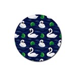 Swan-pattern-elegant-design Rubber Coaster (Round) Front