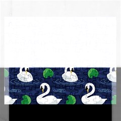 Swan-pattern-elegant-design Rectangular Jigsaw Puzzl by Wav3s