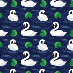 Swan-pattern-elegant-design Play Mat (square) by Wav3s