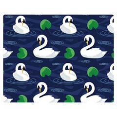 Swan-pattern-elegant-design Two Sides Premium Plush Fleece Blanket (medium) by Wav3s