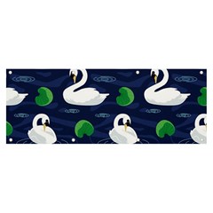 Swan-pattern-elegant-design Banner And Sign 8  X 3  by Wav3s