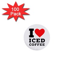 I love iced coffee 1  Mini Buttons (100 pack) 