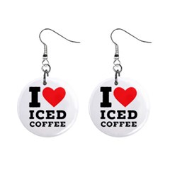 I Love Iced Coffee Mini Button Earrings by ilovewhateva