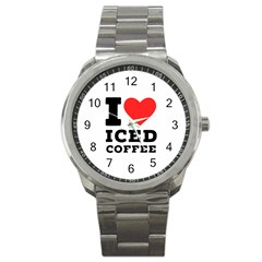 I Love Iced Coffee Sport Metal Watch by ilovewhateva