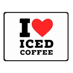 I Love Iced Coffee Fleece Blanket (small) by ilovewhateva