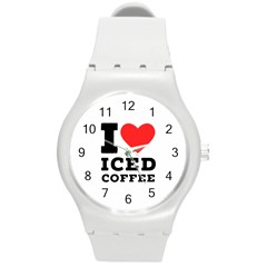 I Love Iced Coffee Round Plastic Sport Watch (m) by ilovewhateva