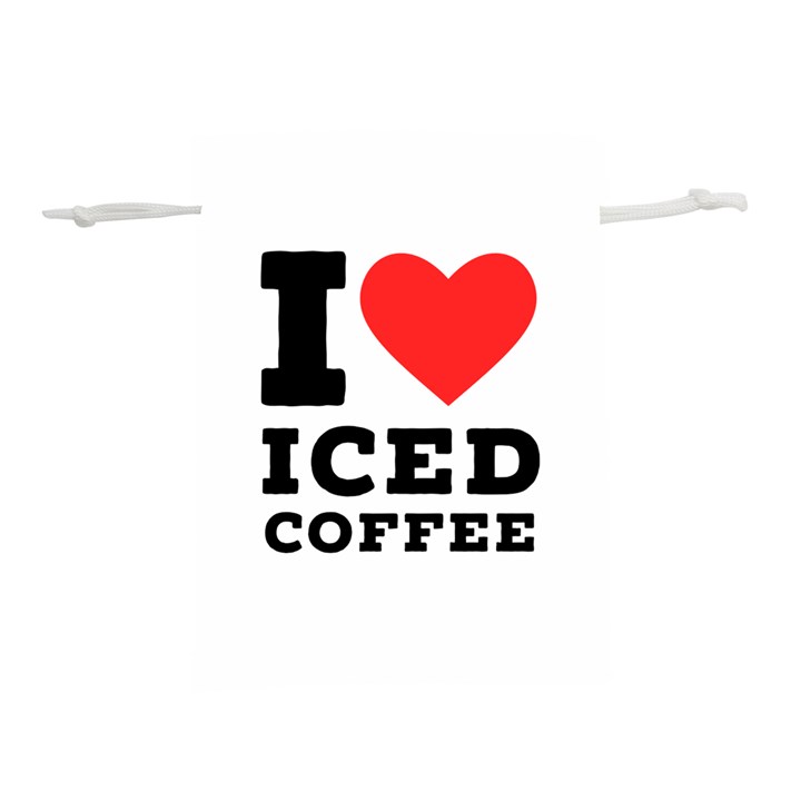 I love iced coffee Lightweight Drawstring Pouch (L)