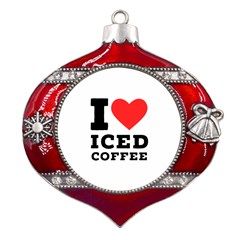 I Love Iced Coffee Metal Snowflake And Bell Red Ornament by ilovewhateva