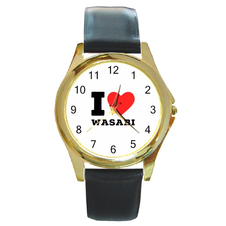 I love wasabi Round Gold Metal Watch