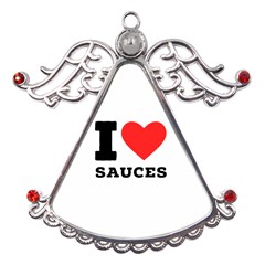 I Love Sauces Metal Angel With Crystal Ornament by ilovewhateva